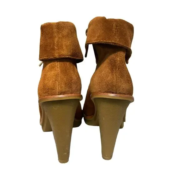 Michael Kors Womens Stiletto Heeled Tan Lace Up Suede Ankle Booties - Size 7M - Picture 6 of 12